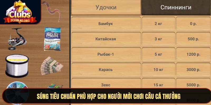 Súng tiêu chuẩn phù hợp cho người mới chơi câu cá thưởng